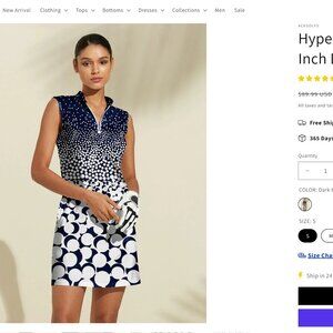 Acegolfs Hyper-prep Sleeveless 36.5 Inch Dress UPF50+